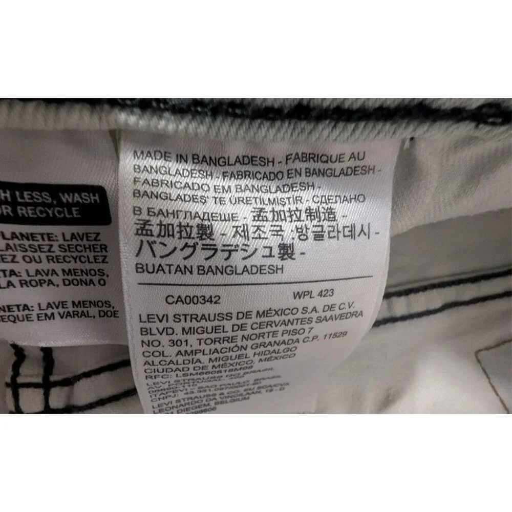Levi's 502 Men's Jeans 36x34 White/Blue Wash